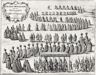 La gran procesión del soberano y los caballeros compañeros, 1672